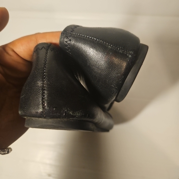 Tory Burch REVA Black Leather flats Size 6 M - Picture 5 of 8